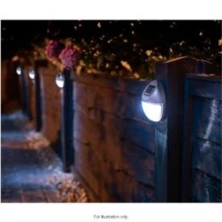 Solar Powered Fence Lights 10pk Silver - Cool White 5 Solar Powered Fence Lights 10pk Silver - Cool White -Garden Supply Store 286942 solar fence lights