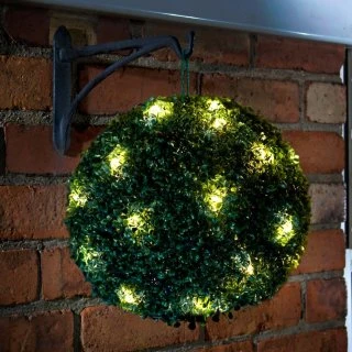 Solar Powered Topiary Ball - White LED 28cm 2 Solar Powered Topiary Ball - White LED 28cm - Image 2