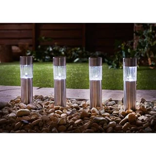 Solar Powered Mini Tube Post - White 6pk 1 Solar Powered Mini Tube Post - White 6pk