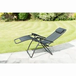 Vancouver Zero Gravity Relaxers - Black 2pk -Garden Supply Store 331324 2 zero gravity relaxers black 3