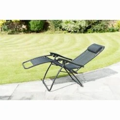 Vancouver Zero Gravity Relaxers - Black 2pk -Garden Supply Store 331324 2 zero gravity relaxers black 4