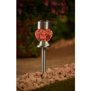 Crystal Top Glass Solar Post Light 4pk 3 Crystal Top Glass Solar Post Light 4pk - Image 3