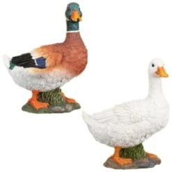 B&M Resin Duck Garden Ornament - White -Garden Supply Store 342055 resin duck ornament group