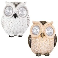 B&M Solar Resin Owl With Crystal Eyes - Brown 7 B&M Solar Resin Owl With Crystal Eyes - Brown -Garden Supply Store 342059 crystal eyes owl group