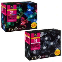 B&M 24 Solar LED Butterfly String Lights - White 6 B&M 24 Solar LED Butterfly String Lights - White -Garden Supply Store 353457 24 string lights butterfly group