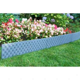 Rattan Effect Border Fence 4pk - Grey -Garden Supply Store 353517 4pk rattan effect border grey