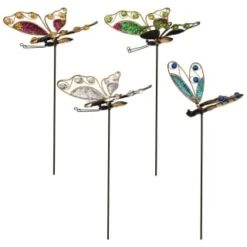 B&M Glitter Stake - Green Butterfly -Garden Supply Store 353659 glitter stakes main