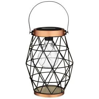 B&M Metal Hexagonal Solar Lantern - Copper 1 B&M Metal Hexagonal Solar Lantern - Copper