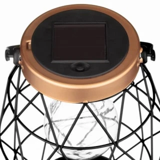 B&M Metal Hexagonal Solar Lantern - Copper 2 B&M Metal Hexagonal Solar Lantern - Copper - Image 2