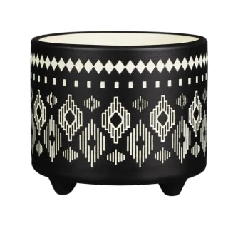 B&M Urban Eden Embossed Footed Planters 3pk - Black 3 B&M Urban Eden Embossed Footed Planters 3pk - Black - Image 3