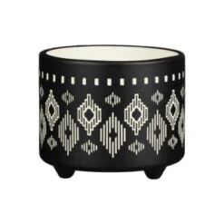 B&M Urban Eden Embossed Footed Planters 3pk - Black 8 B&M Urban Eden Embossed Footed Planters 3pk - Black -Garden Supply Store 366531 3pk urban eden plant pot on tripod stand black 4