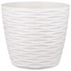 B&M Wave Effect Plastic Plant Pot - White