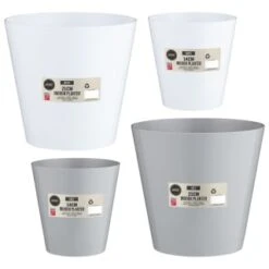 Indoor Planter 14cm - White -Garden Supply Store 369890 369891 369892 369893 21cm indoor planter grey 1