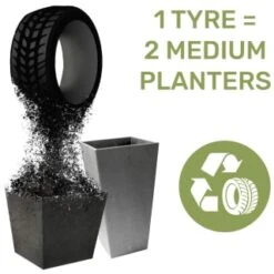 B&M Sonata Planter 50cm - Slate -Garden Supply Store 377687 377689 377691 377694 377698 377702 sonata planter slate pewter 33cm 50cm 70cm 5