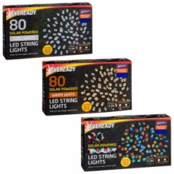 Eveready Solar Powered LED String Lights 80pk - Warm White -Garden Supply Store 379212 379213 379215 80pk eveready led string lights main 2