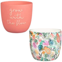 B&M Superbloom Sun Ceramic Plant Pots 3pk - Floral -Garden Supply Store 379332 3pk superbloom ceramic plant pots group