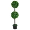 Solar Powered Two Ball Topiary Tree - White LED 93cm