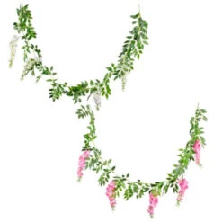B&M Artificial Wisteria Garland 180cm - Pink -Garden Supply Store 379981 wisteria garland 180cm group