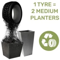 B&M Octavia Planter 38cm - Slate -Garden Supply Store 383769 383770 383772 383773 octavia planter slate pewter 28cm 38cm 2 2