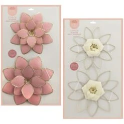 B&M Flower Wall Plaques 2pk - Pink -Garden Supply Store 392757 2pk metal wall flowers group