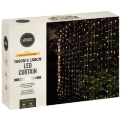 Garden Supply Store -Garden Supply Store 392891 180cmx180cm solar powered led curtain 266 cool white leds
