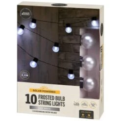 10 Solar Frosted Bulb String Lights -Garden Supply Store 392909 10 solar frosted bulb string lights 21
