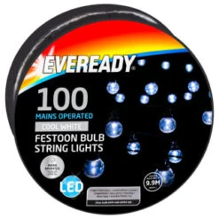 Eveready Mains Powered LED Festoon Bulb String Lights 100pk - Cool White 7 Eveready Mains Powered LED Festoon Bulb String Lights 100pk - Cool White -Garden Supply Store 392911 eveready 100 mains operated festoon bulb string lights1