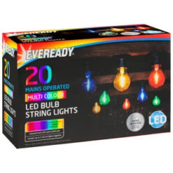 Eveready Mains Powered LED Bulb String Lights 20pk - Multicolour 5 Eveready Mains Powered LED Bulb String Lights 20pk - Multicolour -Garden Supply Store 392913 eveready 20 mains operated multi colour bulb string lights 1