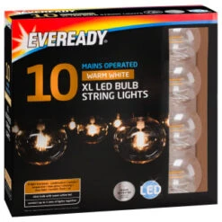Eveready Mains Powered XL LED Bulb String Lights 10pk - Warm White -Garden Supply Store 392917 eveready 10 mains operated warm white xl led bulb string lights21