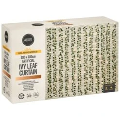 Solar Powered Artificial Ivy Leaf Curtain 180 X 180cm -Garden Supply Store 392924 180x180cm solar artificial ivy leaf curtain 5