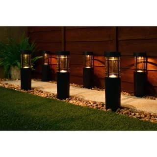Cambridge Solar Powered Tube Post Lights 6pk 1 Cambridge Solar Powered Tube Post Lights 6pk