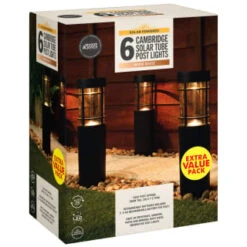 Cambridge Solar Powered Tube Post Lights 6pk 7 Cambridge Solar Powered Tube Post Lights 6pk -Garden Supply Store 392998 cambridge solar powered tube post lights 6pk 3