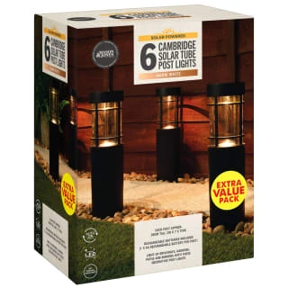 Cambridge Solar Powered Tube Post Lights 6pk 4 Cambridge Solar Powered Tube Post Lights 6pk - Image 4