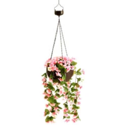 Solar Powered Artificial Floral Hanging Basket 7 Solar Powered Artificial Floral Hanging Basket -Garden Supply Store 393030 solar powered artificial floral hanging basket 3
