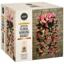 Solar Powered Artificial Floral Hanging Basket 9 Solar Powered Artificial Floral Hanging Basket -Garden Supply Store 393030 solar powered artificial floral hanging basket 5