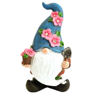 B&M Gonk Gnome Ornament With Solar Flower Hat - Blue 1 B&M Gonk Gnome Ornament With Solar Flower Hat - Blue