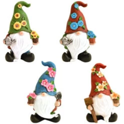 B&M Gonk Gnome Ornament With Solar Flower Hat - Blue 5 B&M Gonk Gnome Ornament With Solar Flower Hat - Blue -Garden Supply Store 393077 gonk gnome ornament with solar flower hat group