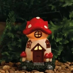 B&M Assorted Mushroom House Ornament With Glowing Solar Light 12 B&M Assorted Mushroom House Ornament With Glowing Solar Light -Garden Supply Store 393429 mushroom house ornament with glowing solar light 5