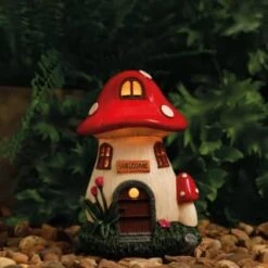 B&M Assorted Mushroom House Ornament With Glowing Solar Light 13 B&M Assorted Mushroom House Ornament With Glowing Solar Light -Garden Supply Store 393429 mushroom house ornament with glowing solar light 6