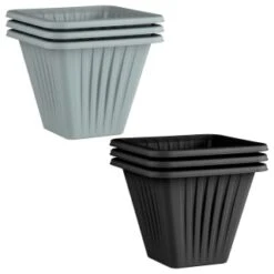 Square Planter 3pk - Grey -Garden Supply Store 397062 397063 3 pack square planters group 1