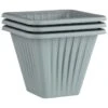 Square Planter 3pk - Grey
