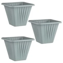 Square Planter 3pk - Grey -Garden Supply Store 397063 3 pack square planters grey group